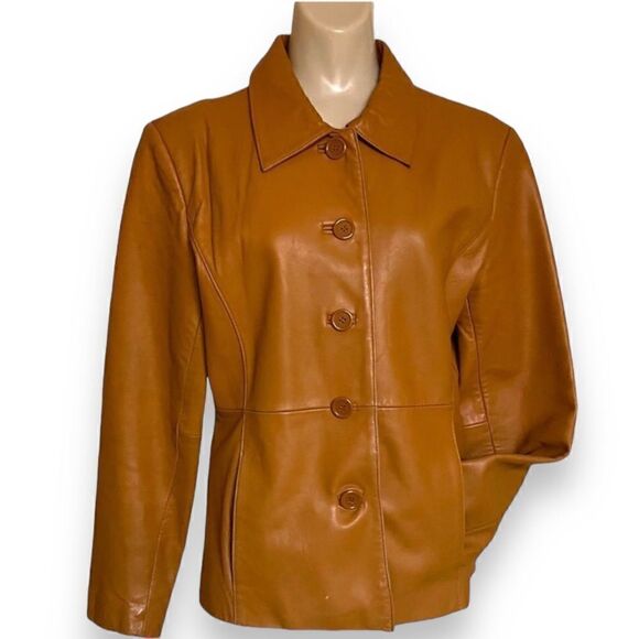 Vintage Beyond Sport California Sculpted Leather Jacket in Hazelnut Brown - Picture 1 of 16